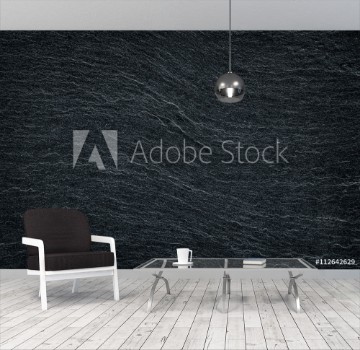 Picture of Black slate stone background or texture